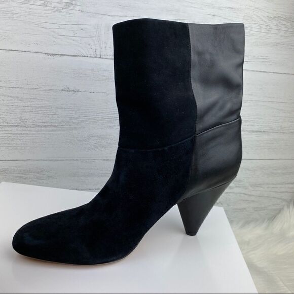 Halston Heritage Molly Leather Mid Calf Boot, Black, NWT - Picture 8 of 8